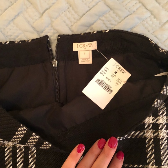 Black and white plaid jcrew skirt with tags size 0 - Picture 4 of 4